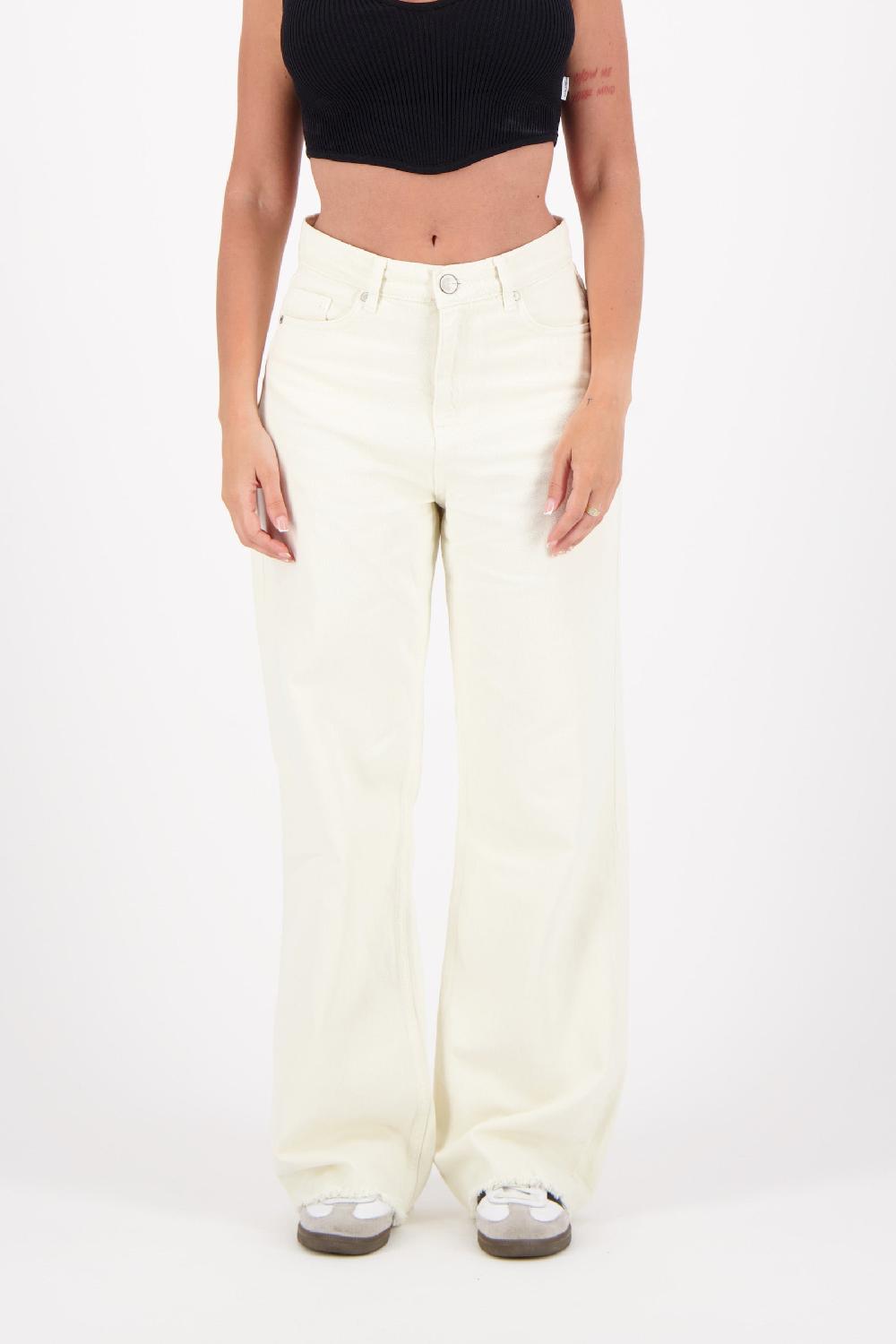 sixth june Jean denim bas usé Beige