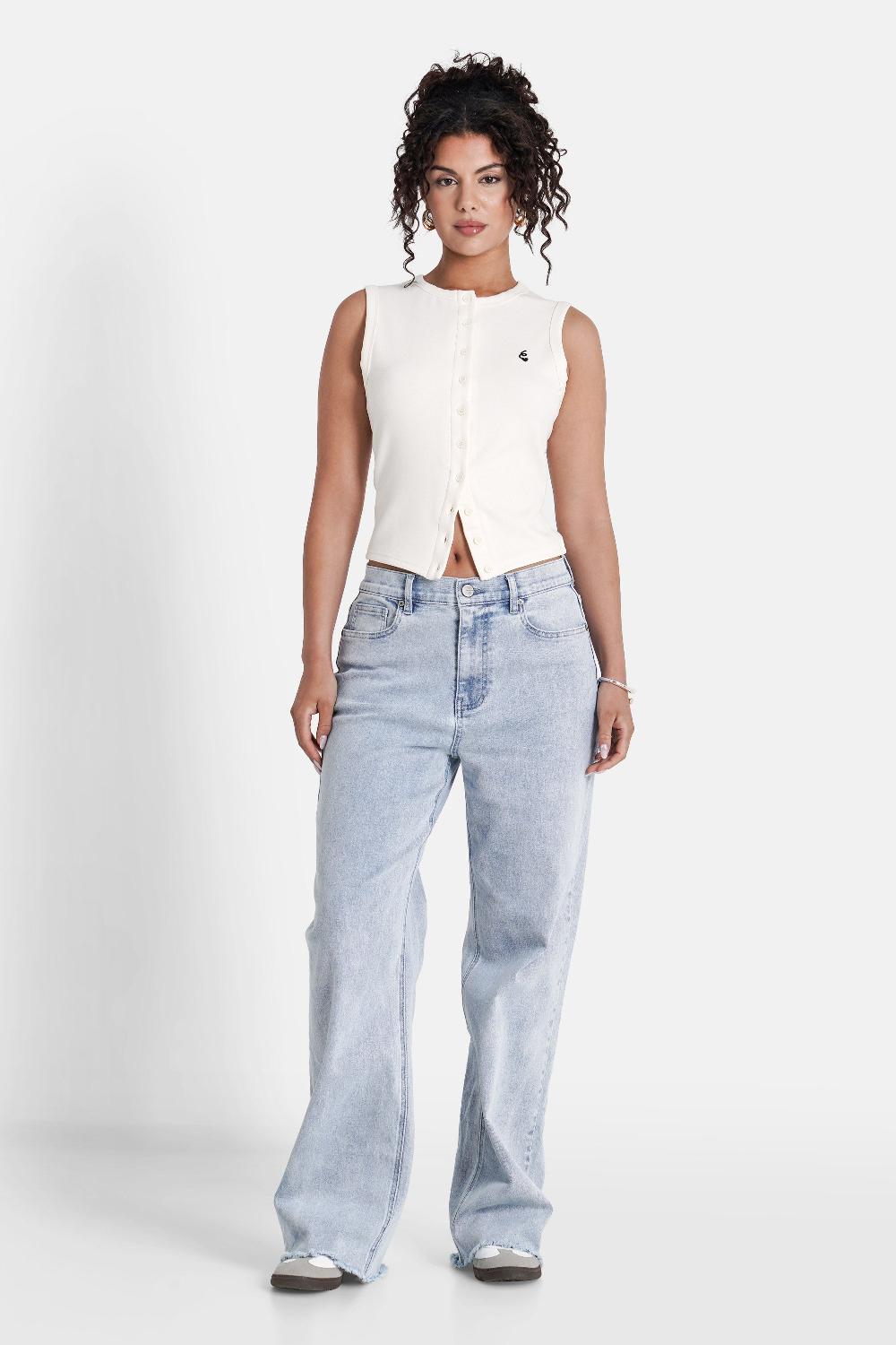 Sixth June Jean Loose Bas Bleu Clair