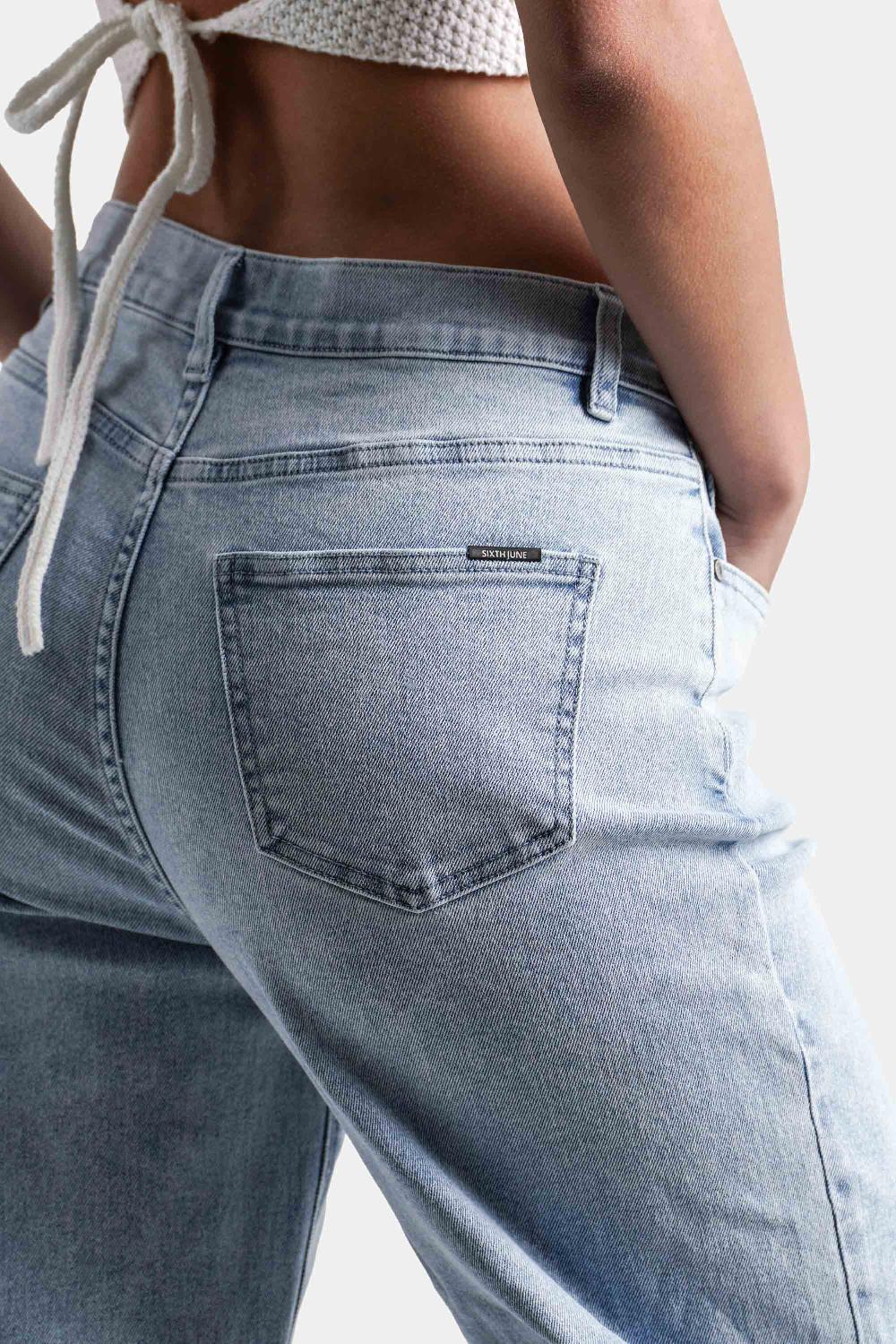 Sixth June Jean Loose Bas Bleu Clair