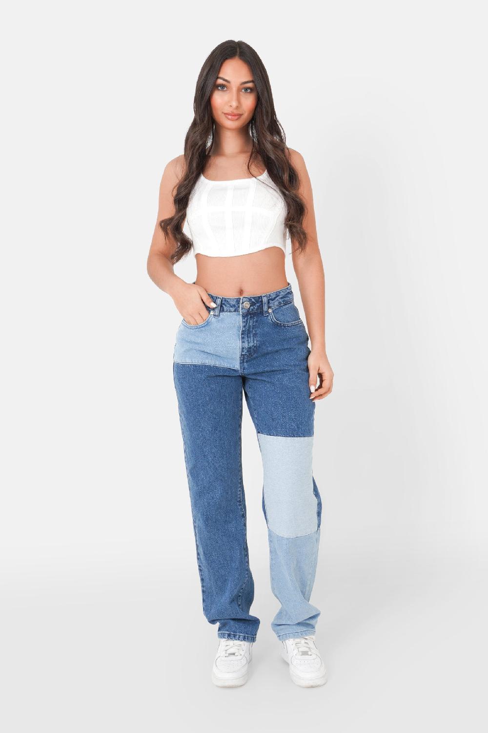 Sixth June Jean Patchwork Tricolore Bleu