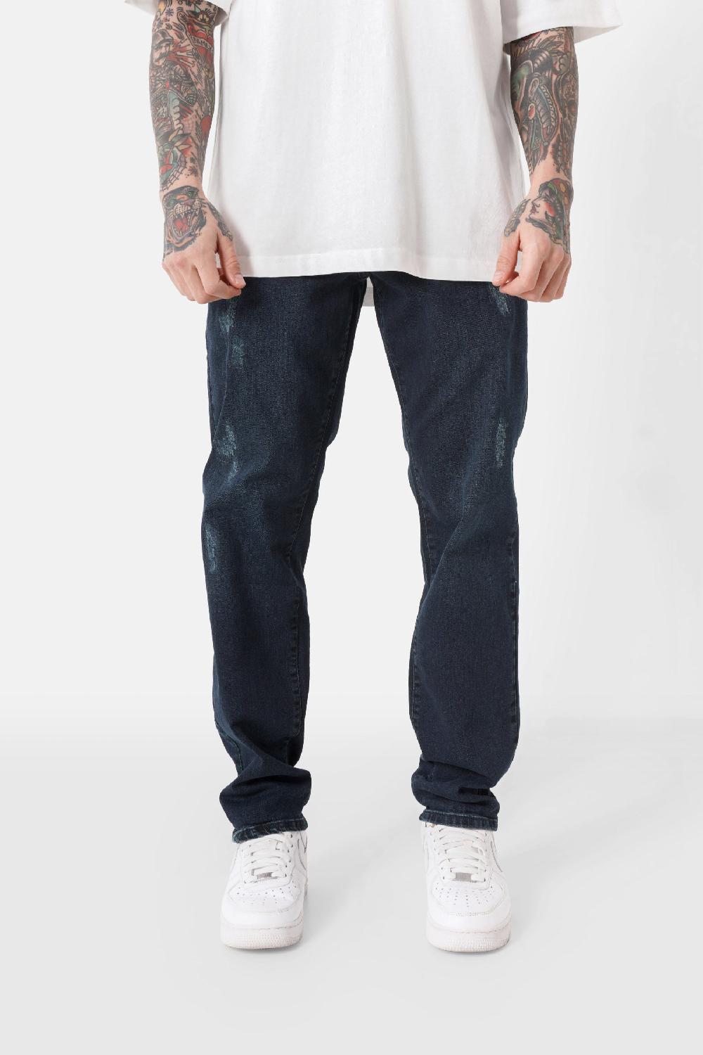 sixth june Jean regular griffé Bleu foncé