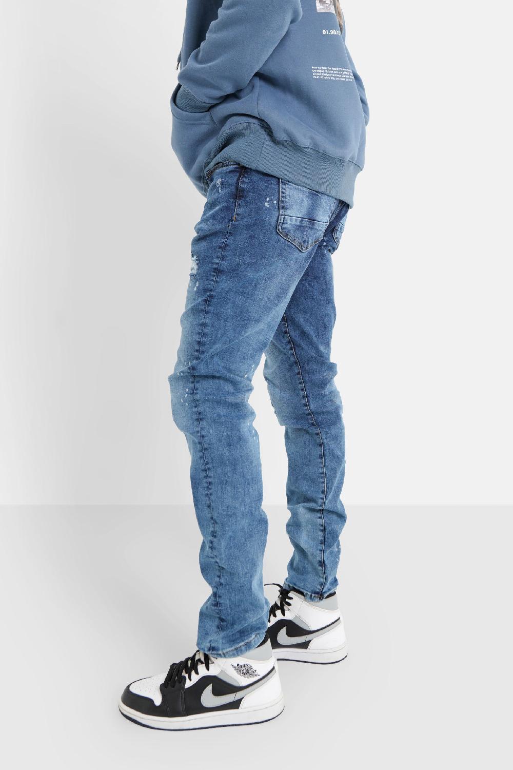 Sixth June Jean Slim Délavé Griffé Bleu