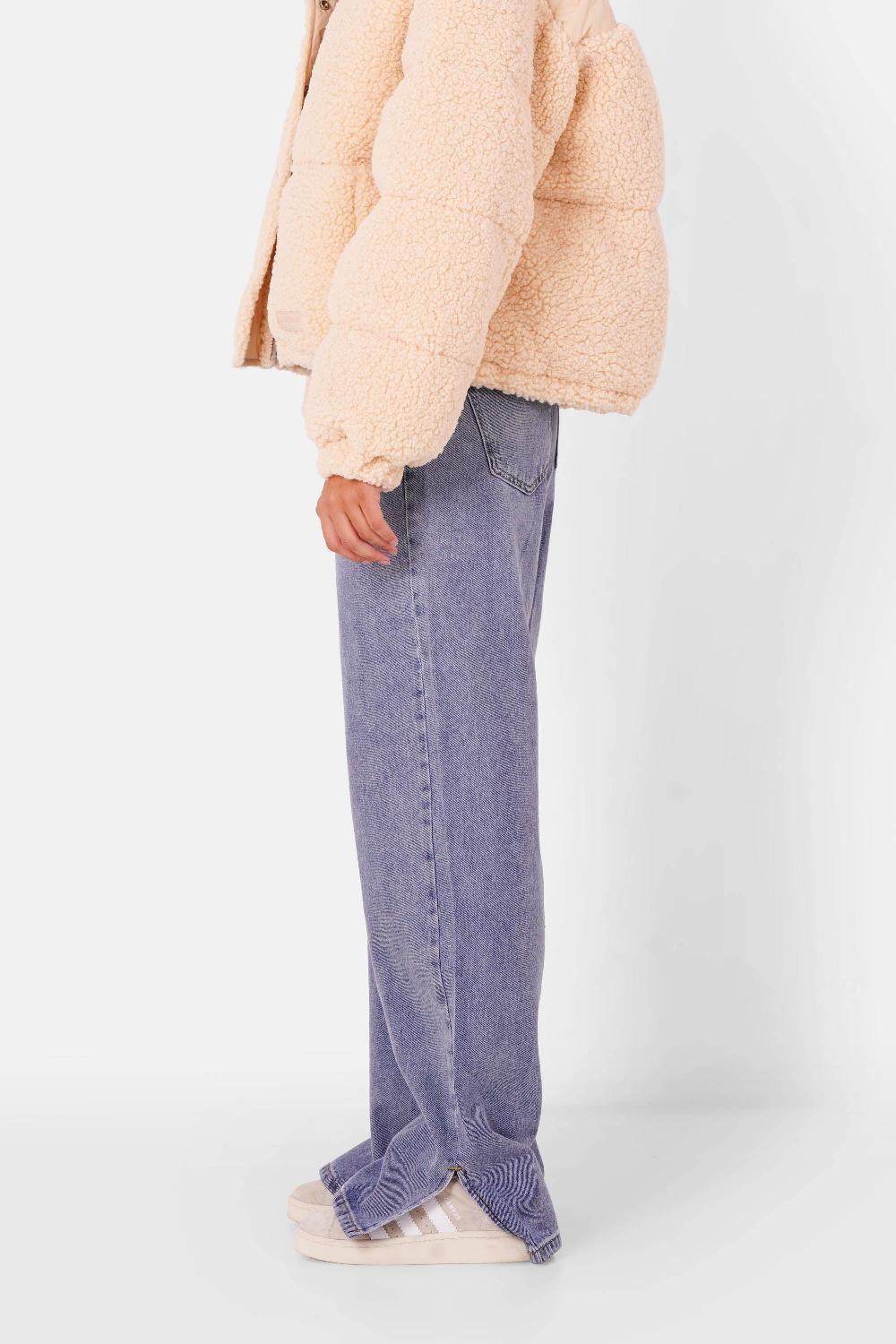 Sixth June Jeans Bas Ouvert Bleu Clair