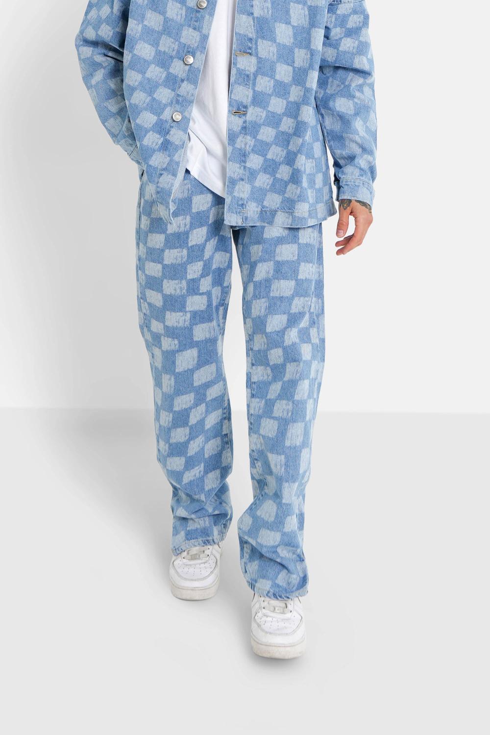 sixth june Jeans damier Bleu