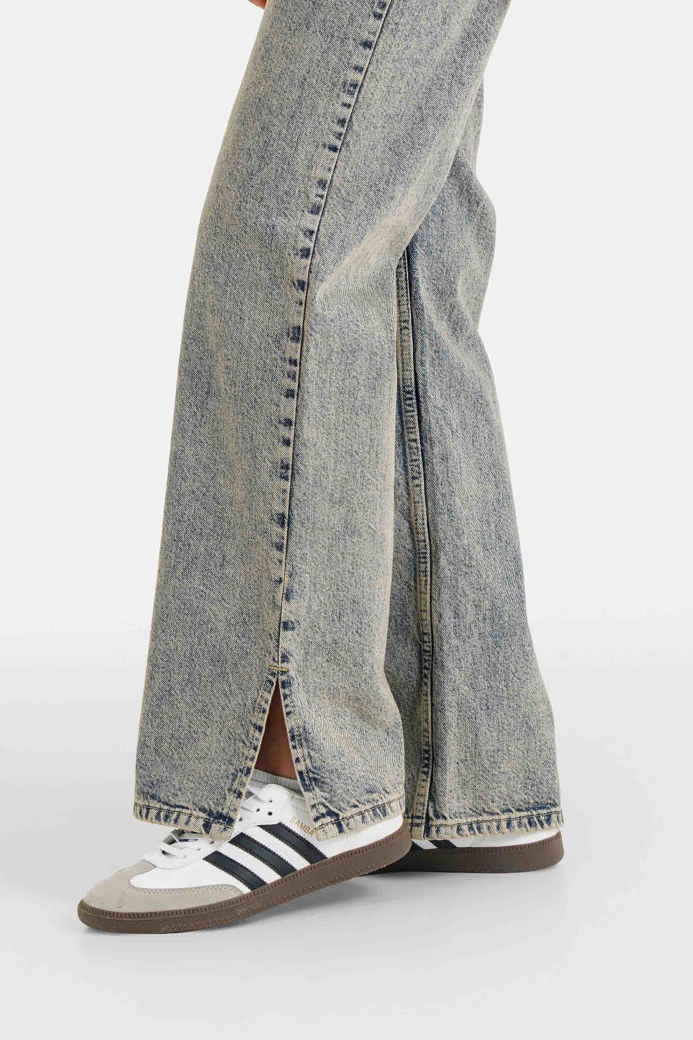 Sixth June Jeans Délavé Regular Fente Bleu