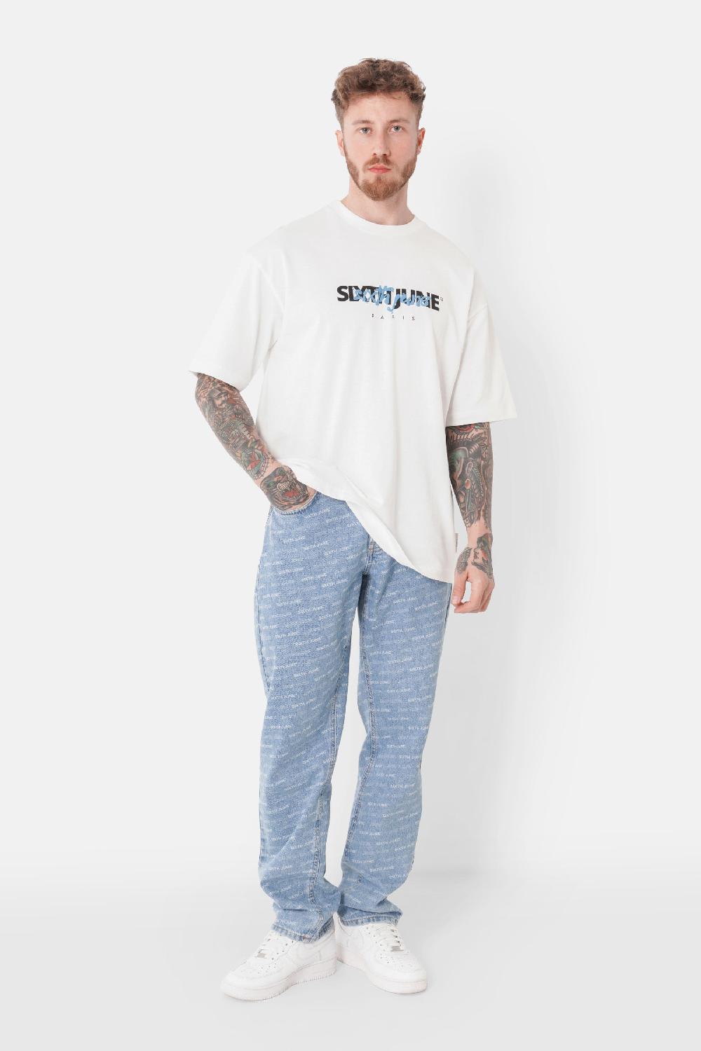 Sixth June Jeans Logomania Bleu