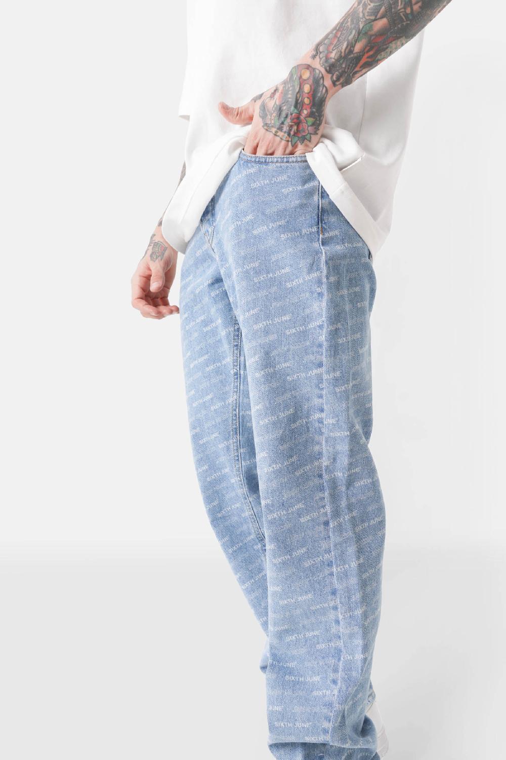 Sixth June Jeans Logomania Bleu