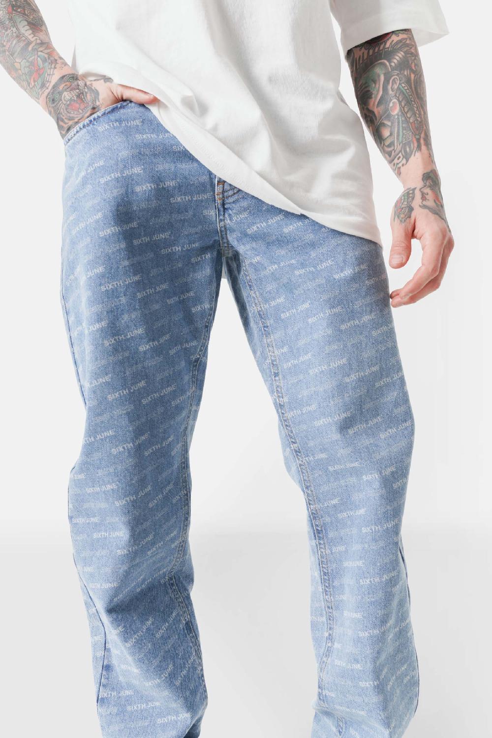 Sixth June Jeans Logomania Bleu