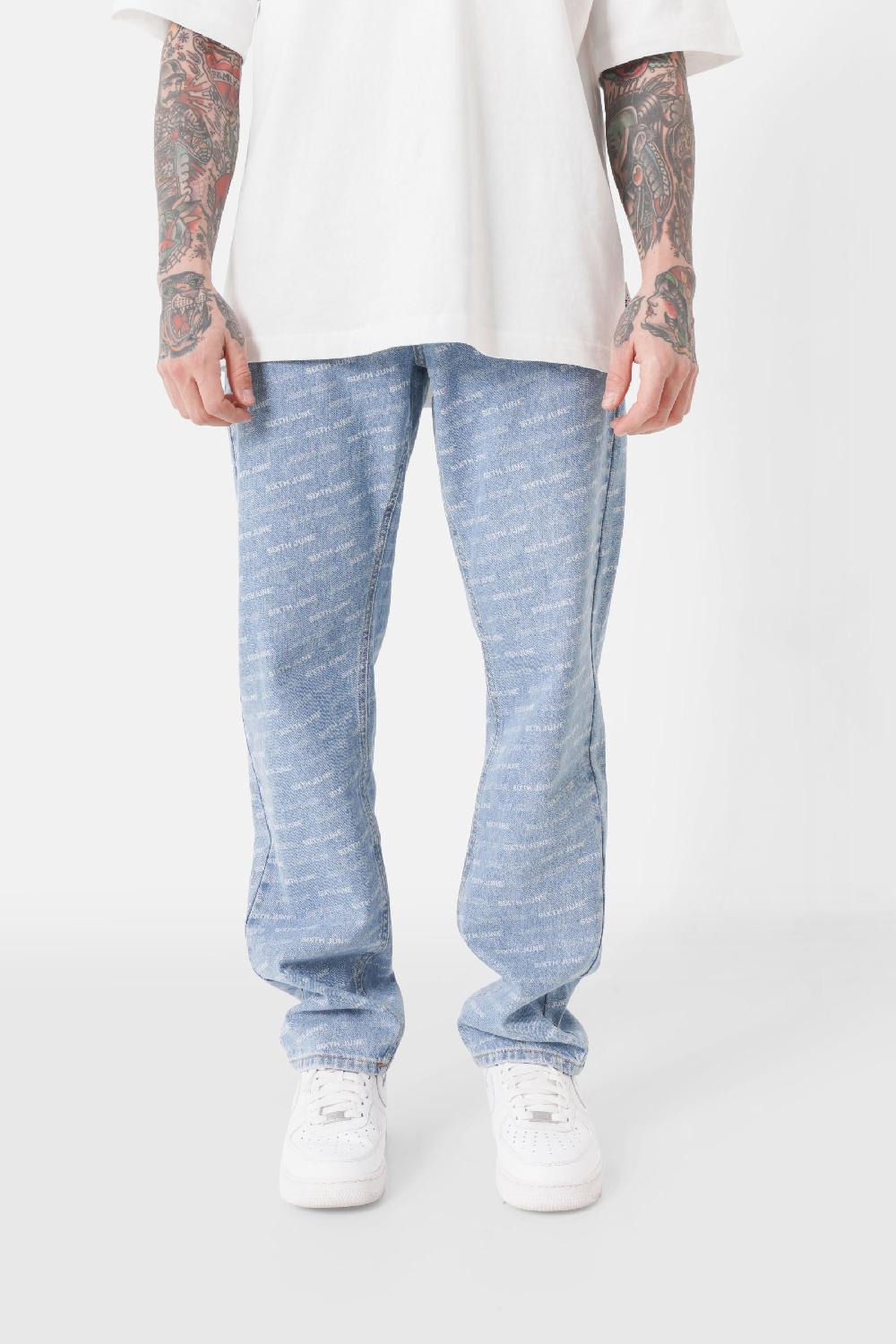 sixth june Jeans logomania Bleu