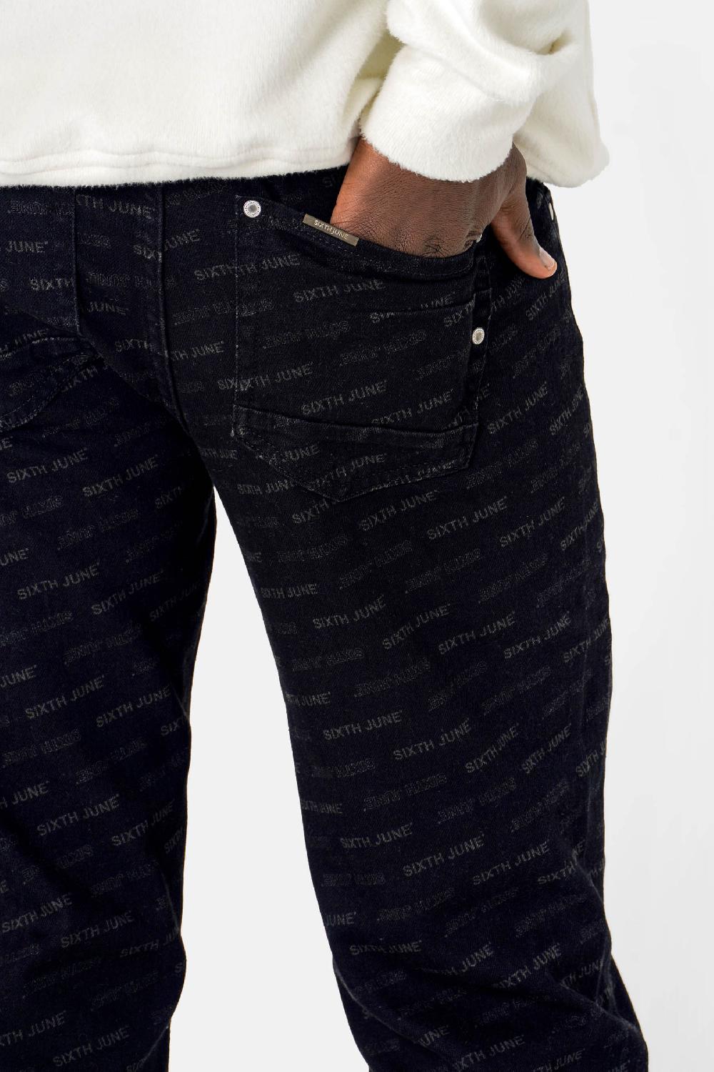 Sixth June Jeans Logomania Noir