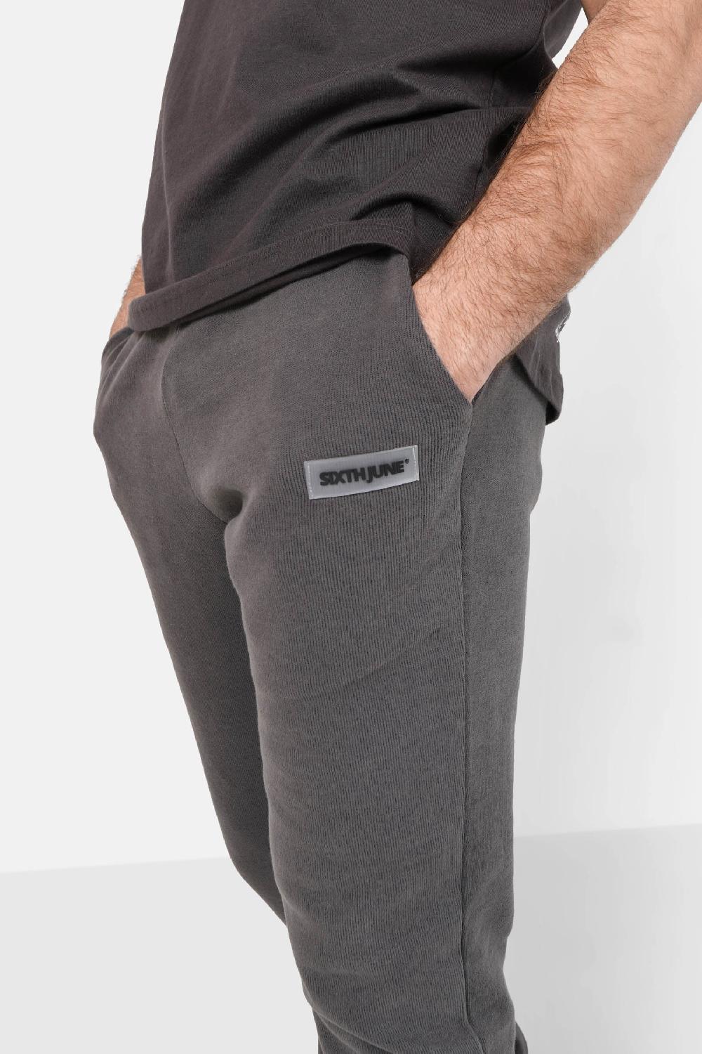 Sixth June Jogging Côtelé Cordon Gris Foncé