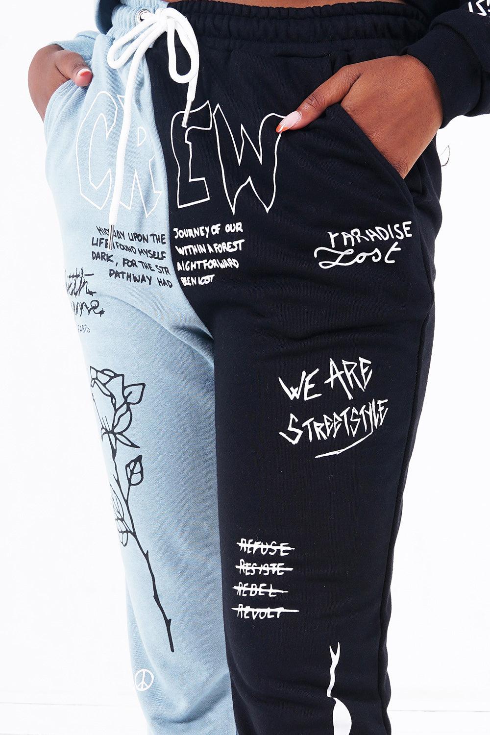 Sixth June Jogging Crew Tricolore Bleu Clair