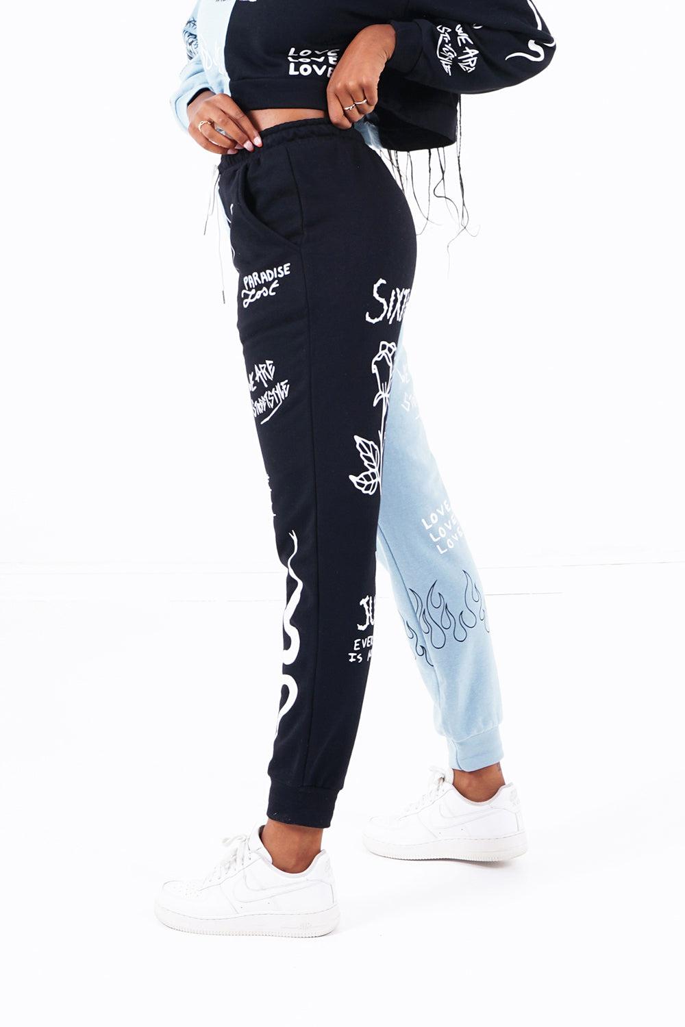 Sixth June Jogging Crew Tricolore Bleu Clair