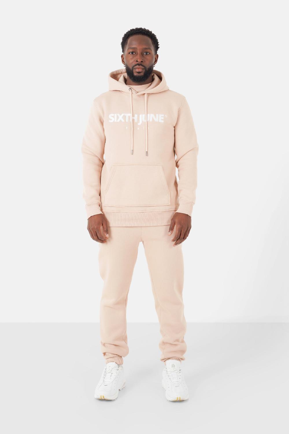 Sixth June Jogging Molletonné Logo Brodé Beige