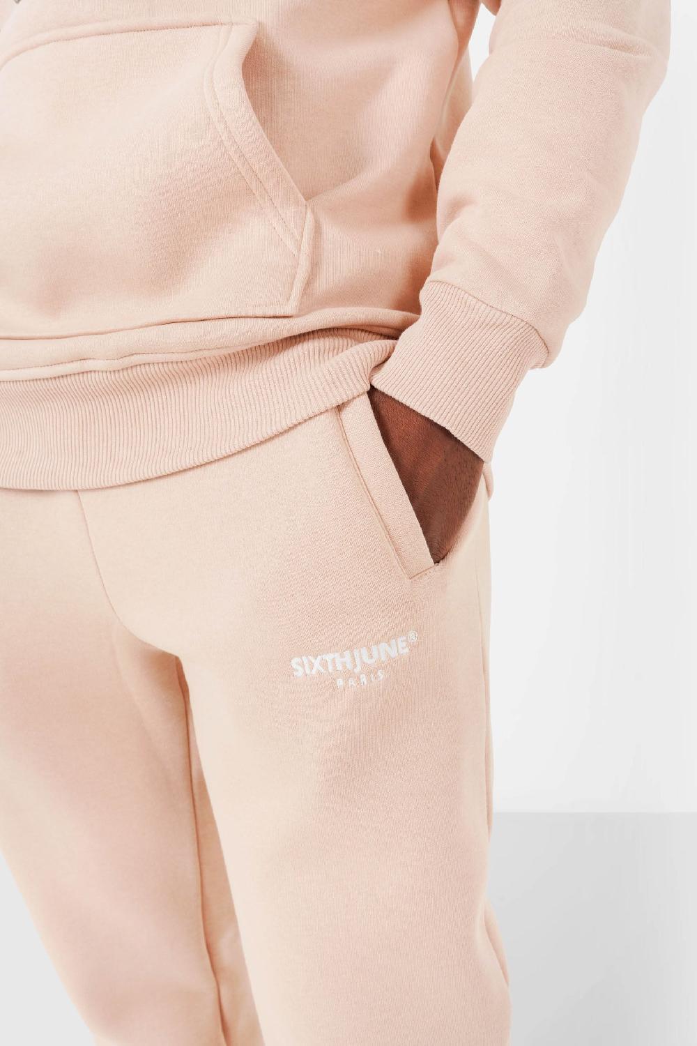 Sixth June Jogging Molletonné Logo Brodé Beige