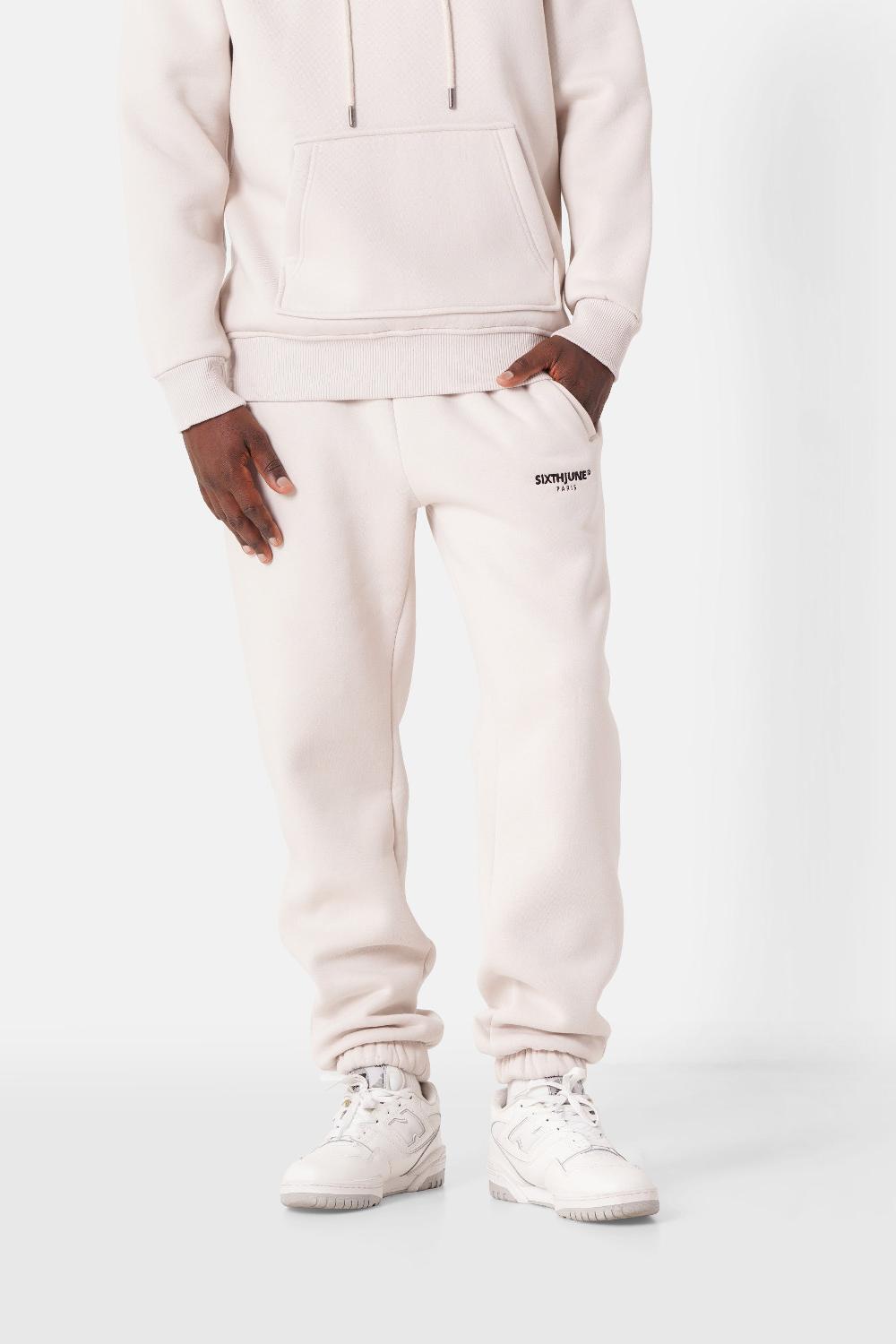 sixth june Jogging molletonné logo brodé Beige