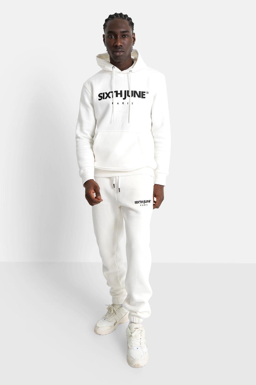 Sixth June Jogging Molletonné Logo Brodé Blanc