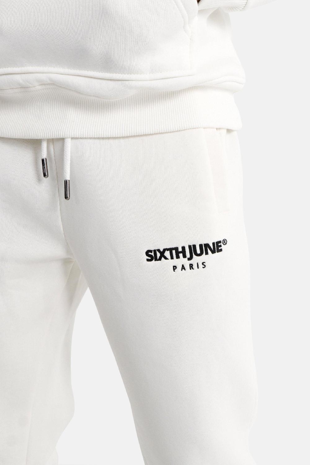 Sixth June Jogging Molletonné Logo Brodé Blanc