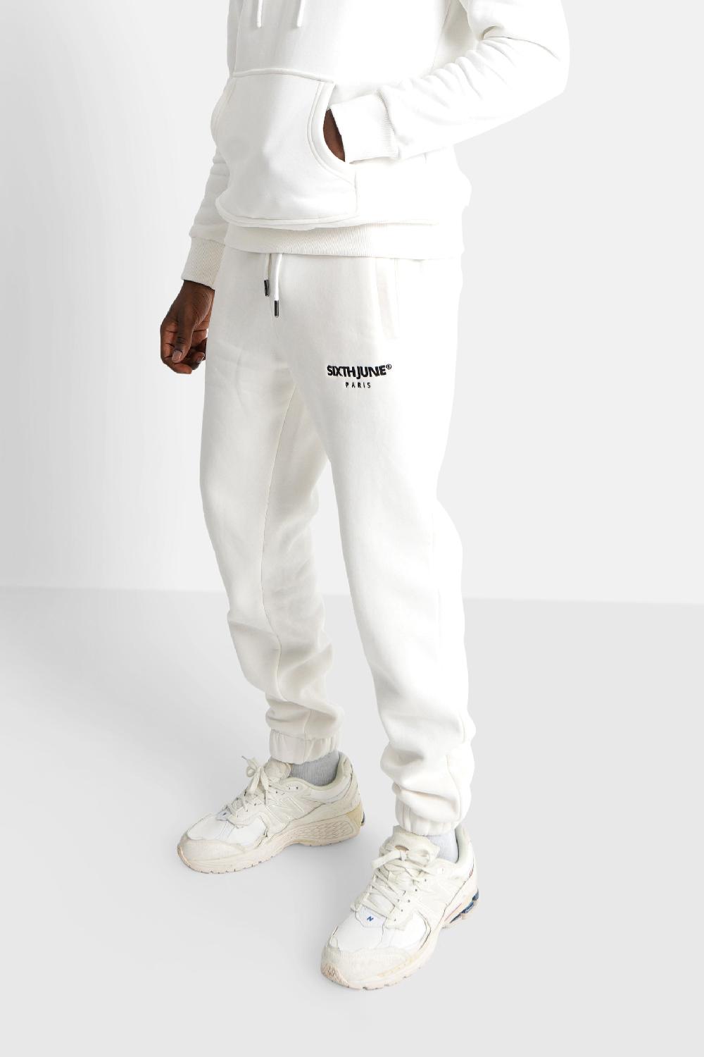 Sixth June Jogging Molletonné Logo Brodé Blanc