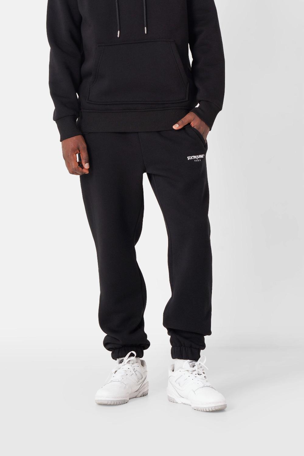 sixth june Jogging molletonné logo brodé Noir