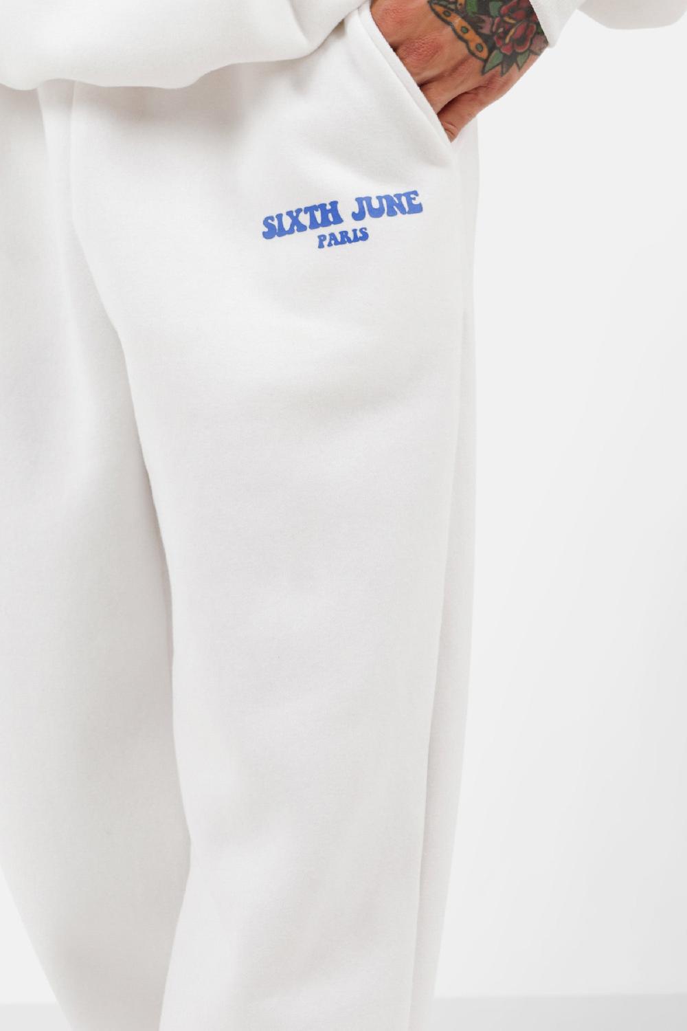 Sixth June Jogging Molletonné Print Rétro Blanc