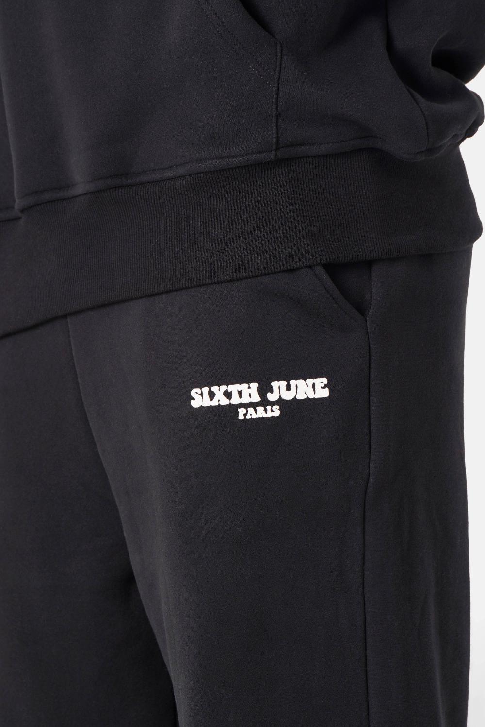 Sixth June Jogging Molletonné Print Rétro Noir