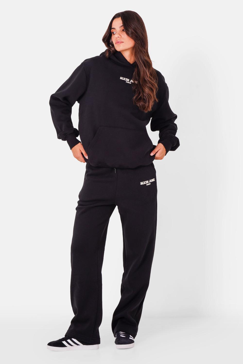 Sixth June Jogging Molletonné Print Rétro Noir