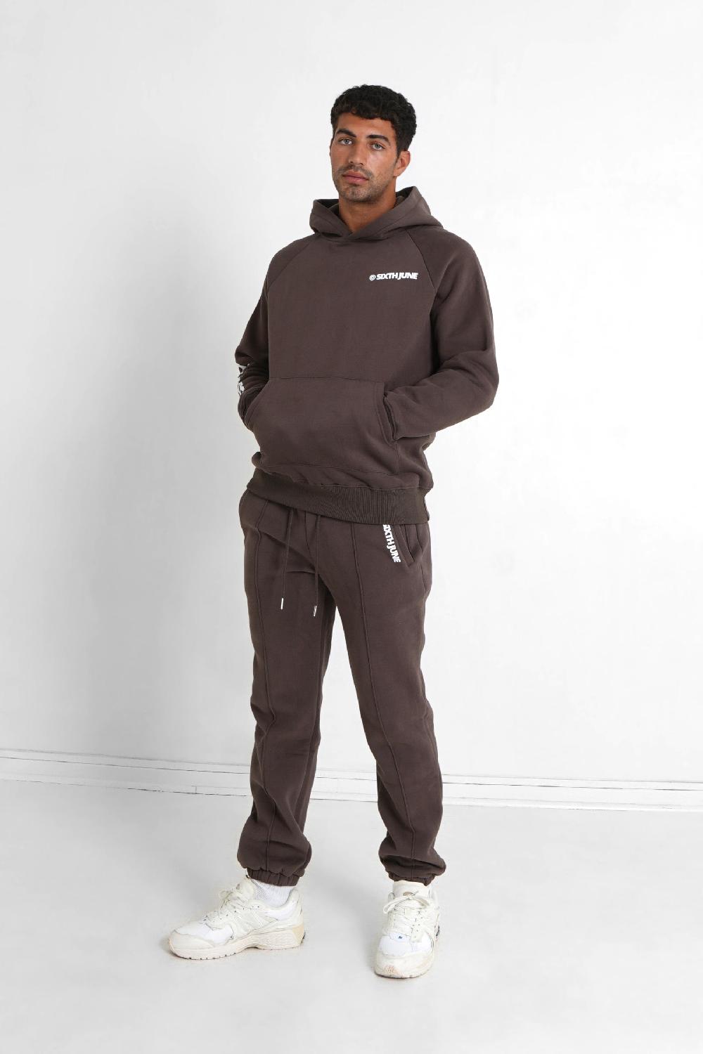 Sixth June Jogging Molletonné Surpiqûres Marron