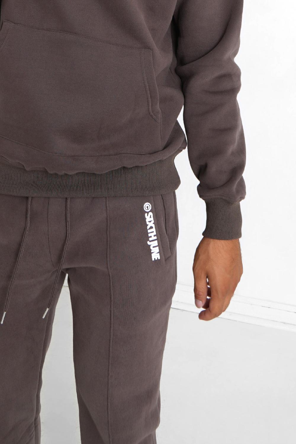 Sixth June Jogging Molletonné Surpiqûres Marron