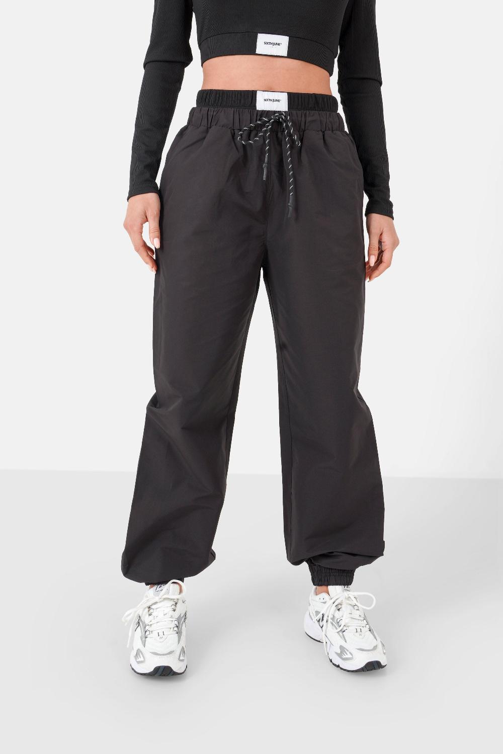 sixth june Jogging nylon double ceinture Noir