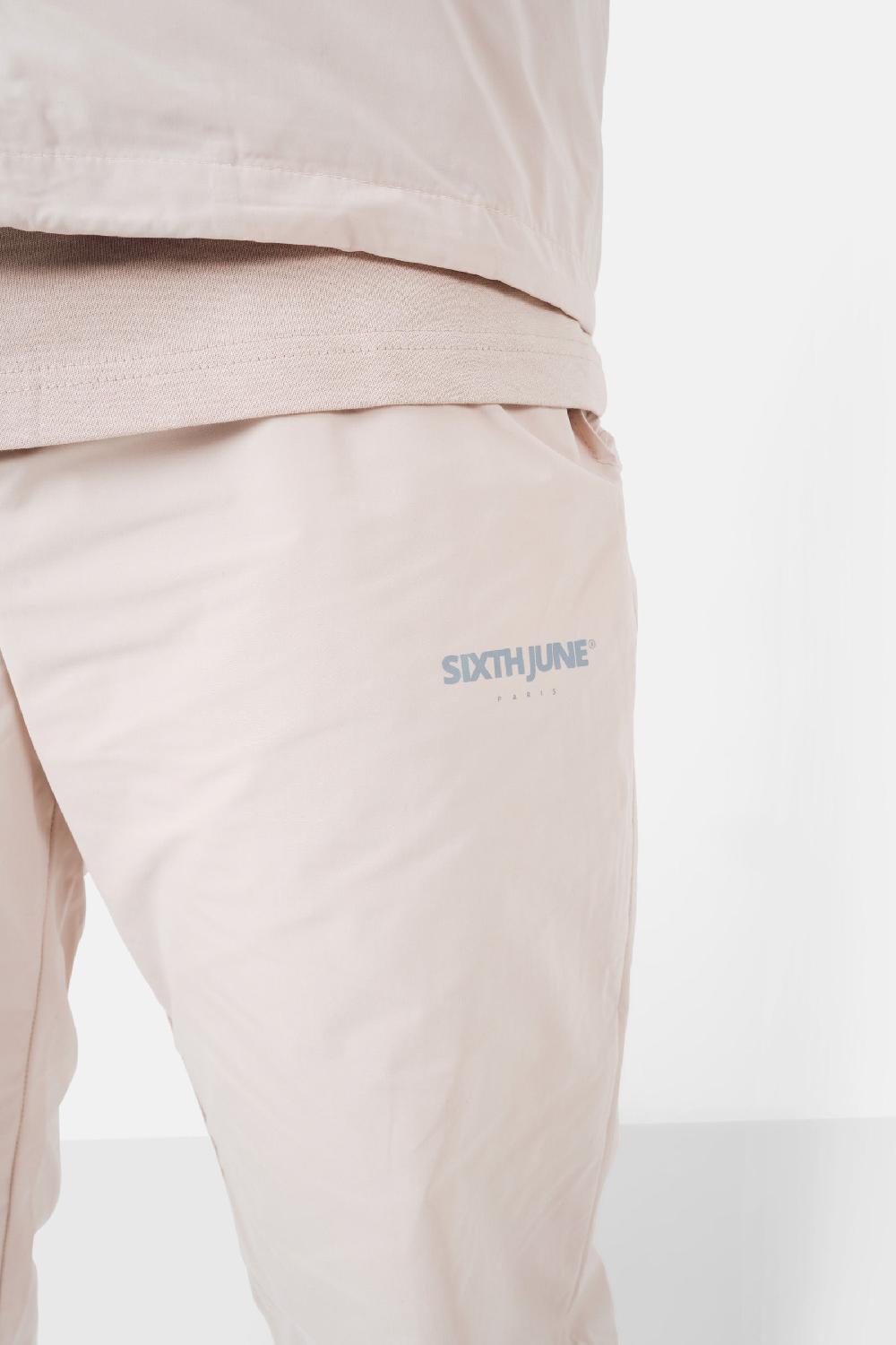Sixth June Jogging Nylon Logo Beige Clair