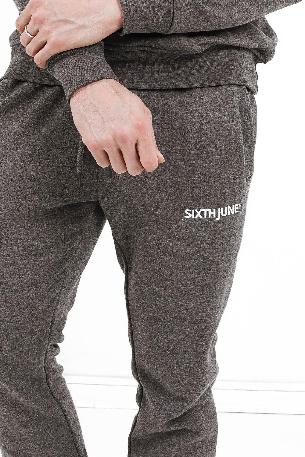Sixth June Jogging Soft Logo Brodé Gris Foncé