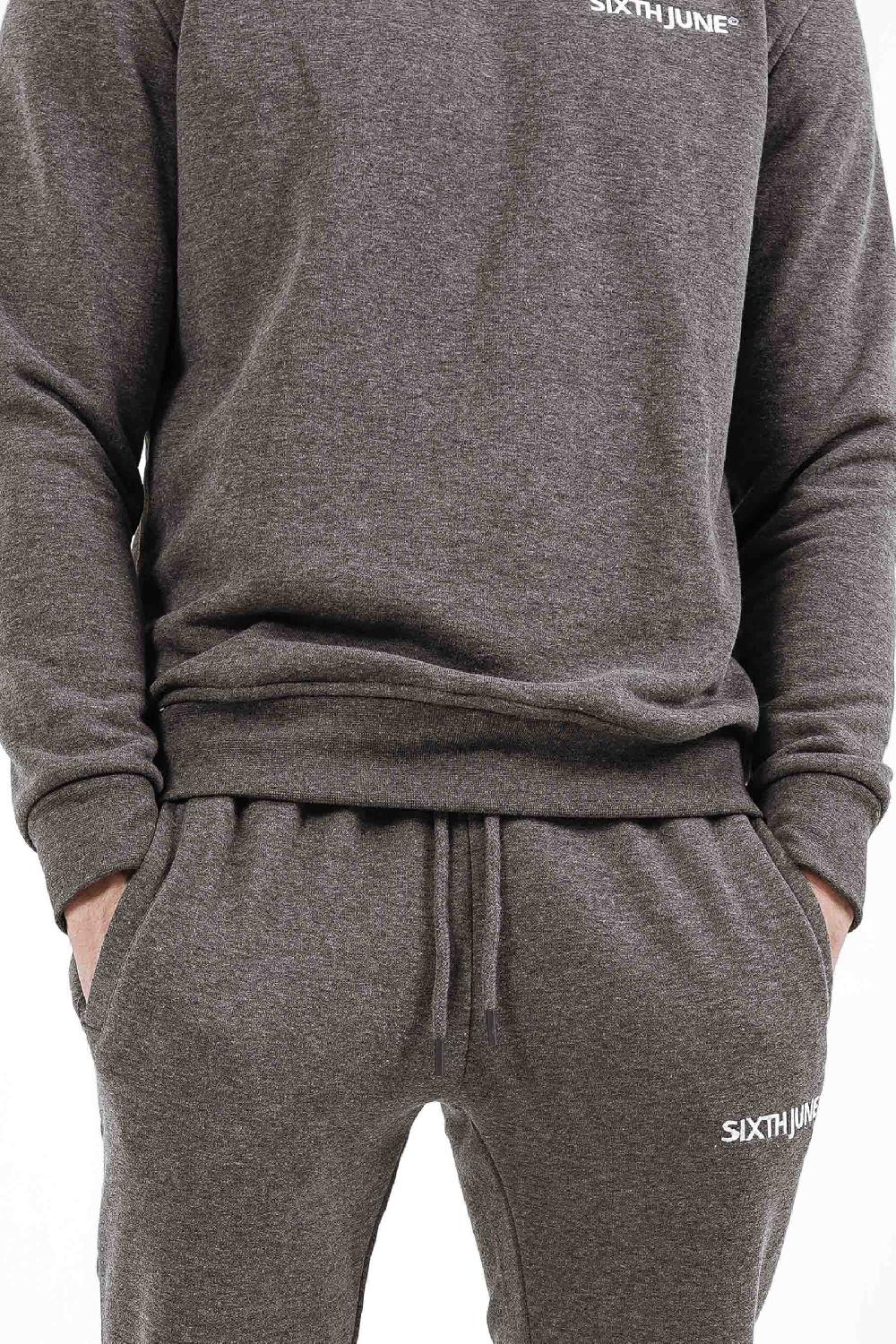 Sixth June Jogging Soft Logo Brodé Gris Foncé