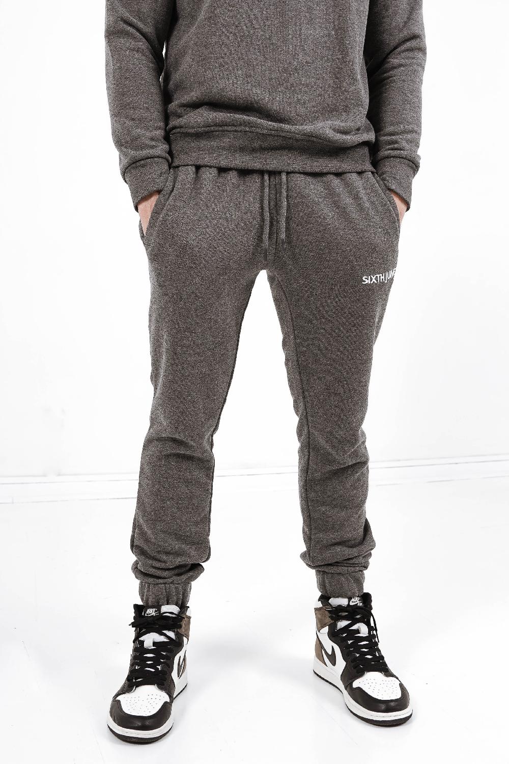 sixth june Jogging soft logo brodé Gris foncé