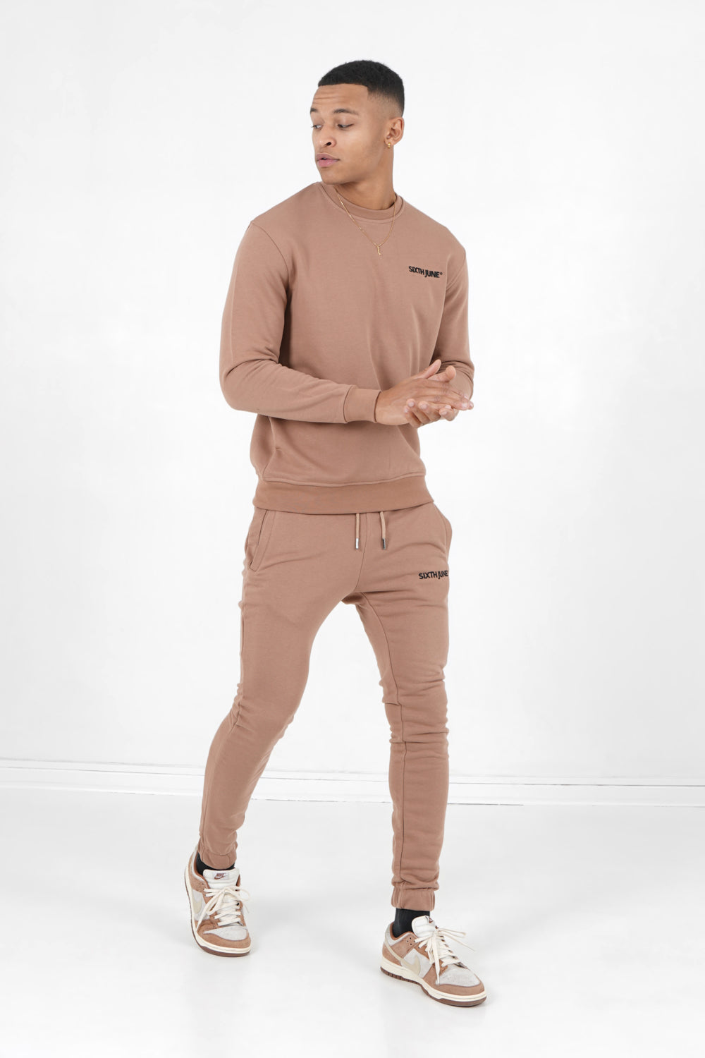 Sixth June Jogging Soft Logo Brodé Marron Clair