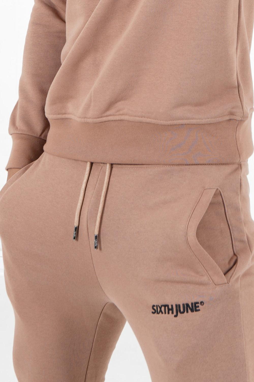 Sixth June Jogging Soft Logo Brodé Marron Clair