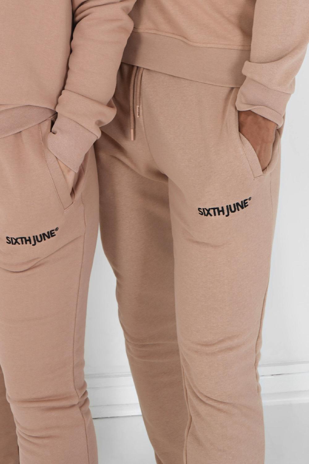 Sixth June Jogging Soft Logo Brodé Marron Clair