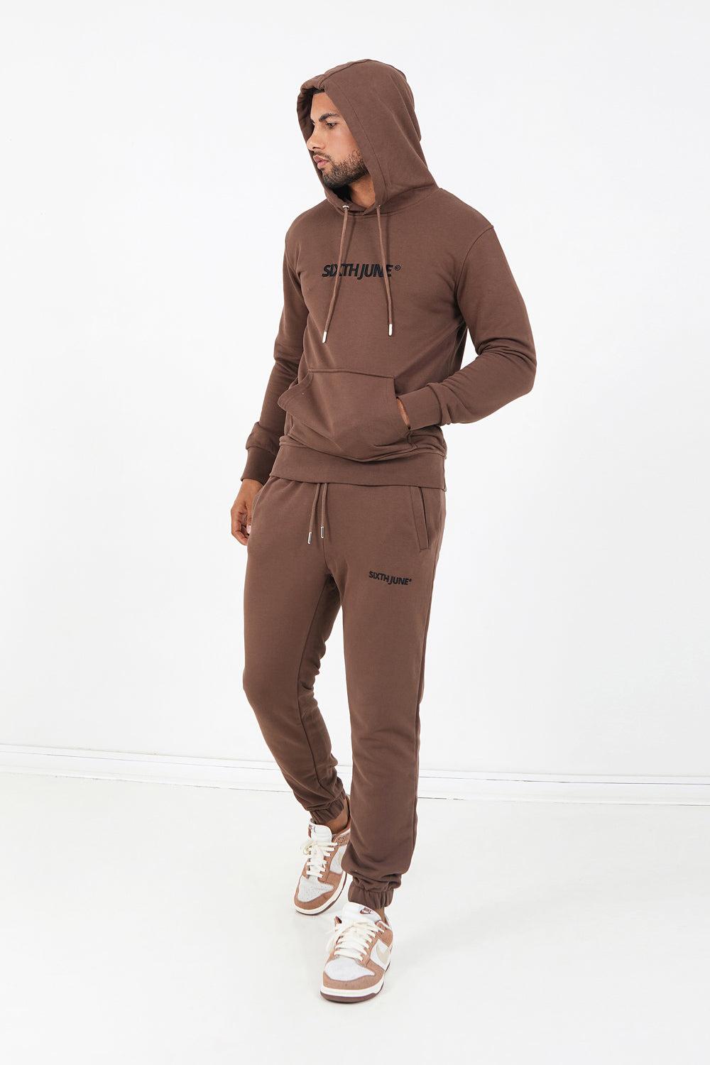 Sixth June Jogging Soft Logo Brodé Marron Foncé