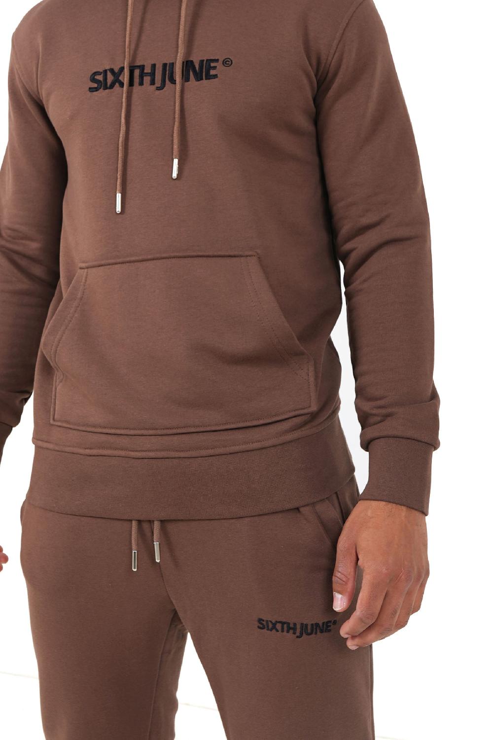 Sixth June Jogging Soft Logo Brodé Marron Foncé