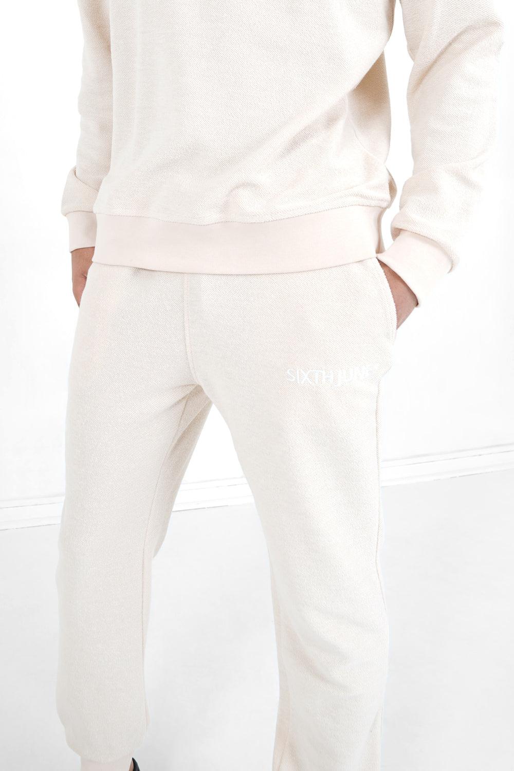 Sixth June Jogging Tissu Bouclette Blanc Cassé