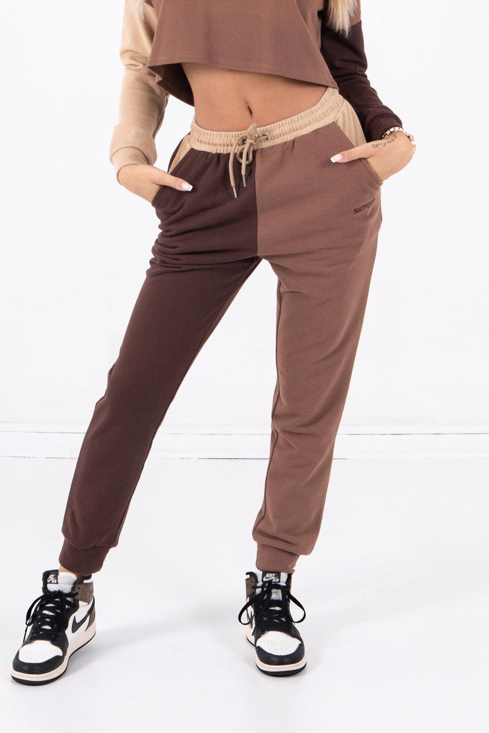 sixth june Jogging tricolore Marron