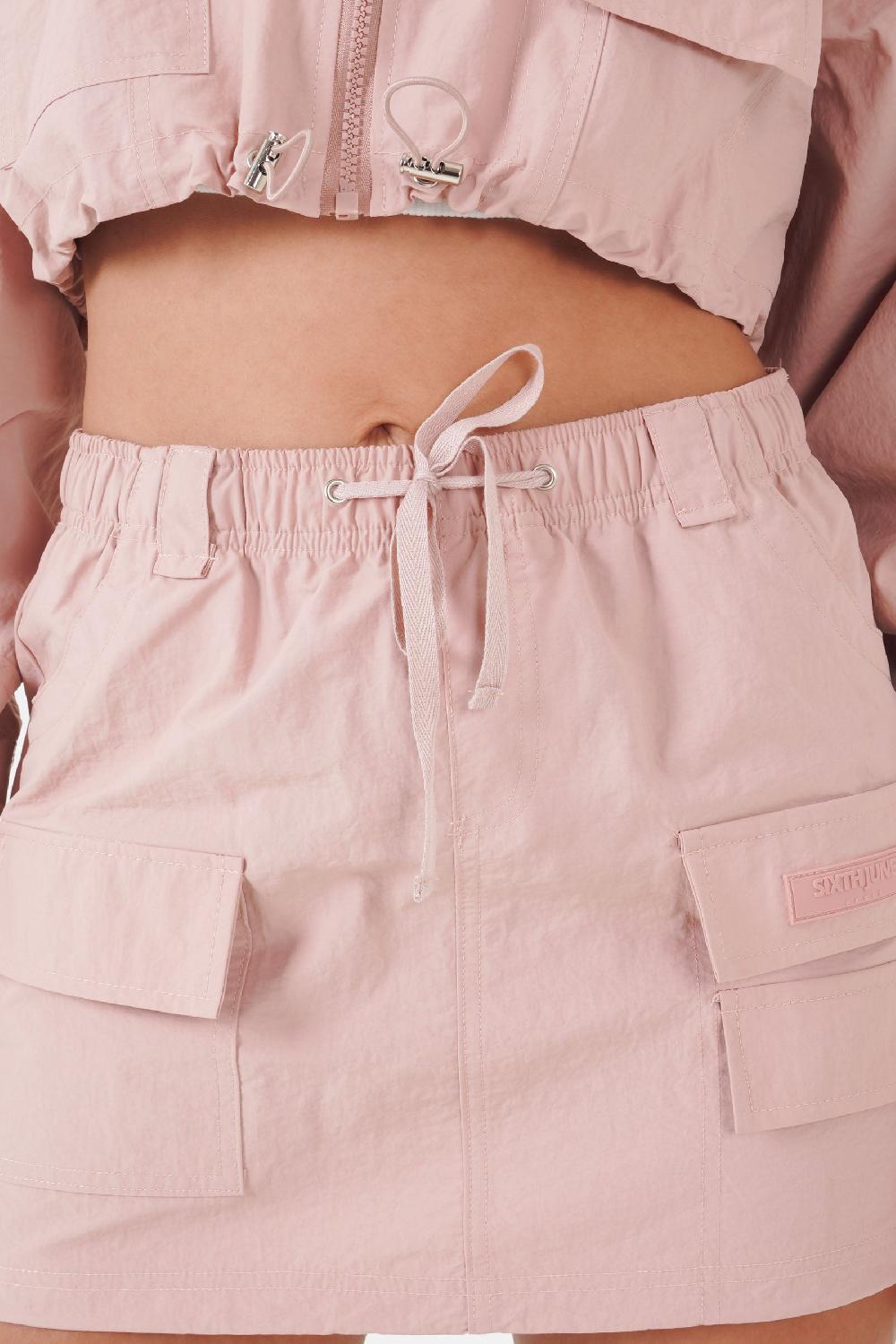 Sixth June Jupe Mini Nylon Cargo Rose