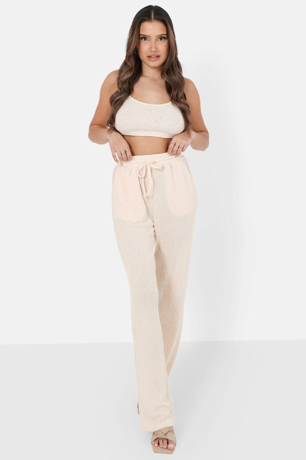 Sixth June Pantalon Bijou Fluide Beige
