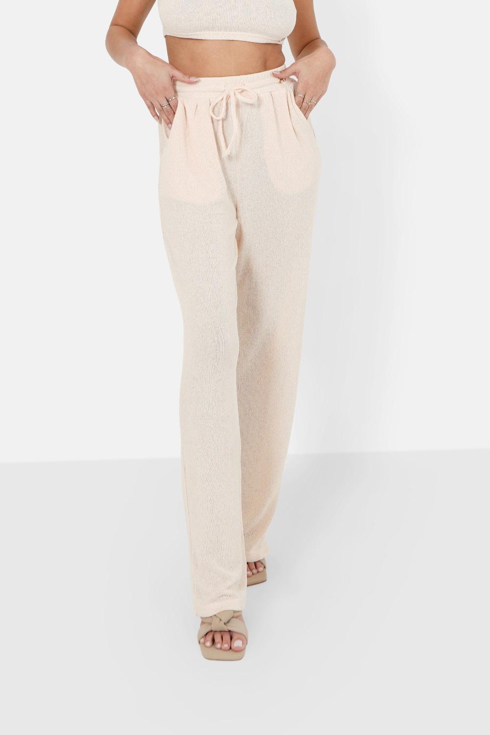 sixth june Pantalon bijou fluide Beige