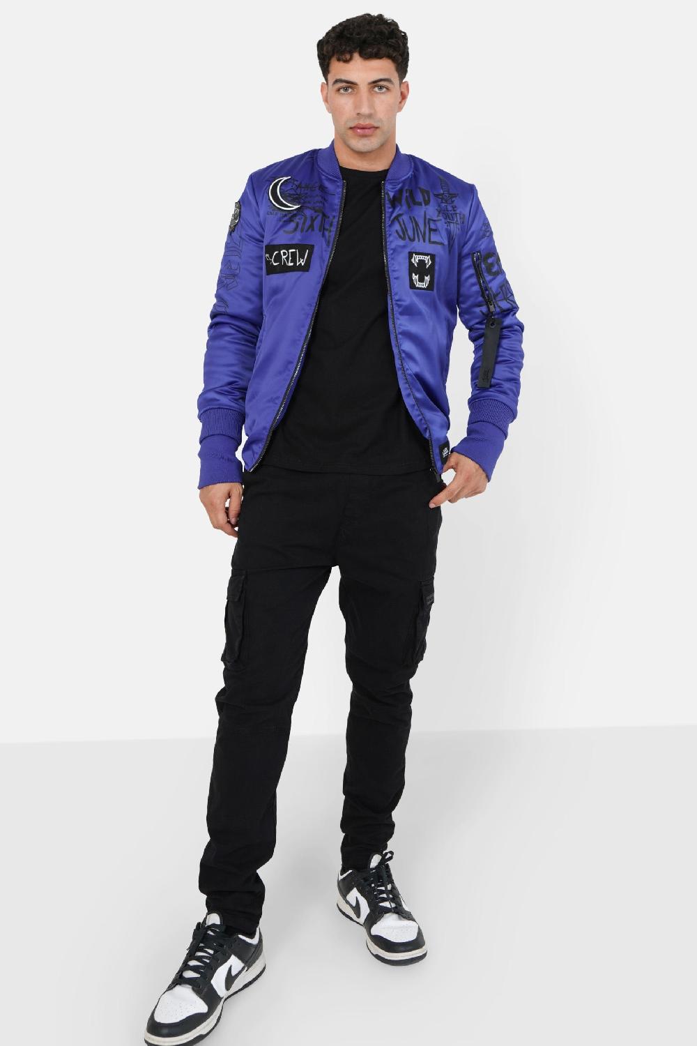 Sixth June Pantalon Cargo Ajusté épais Noir