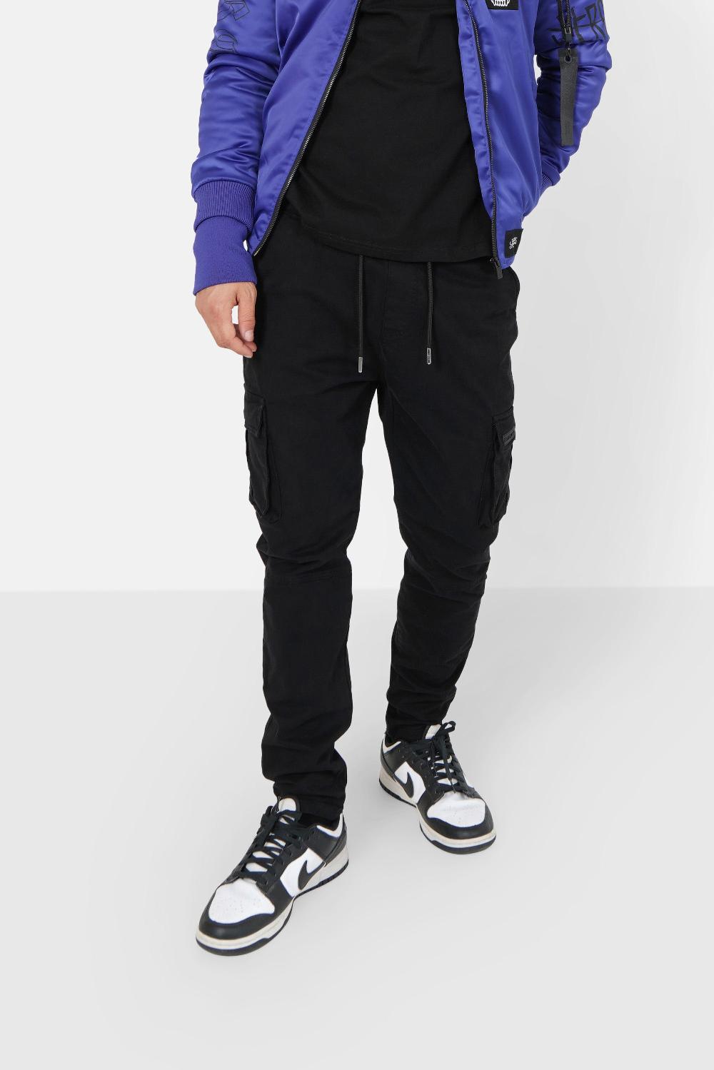 sixth june Pantalon cargo ajusté épais Noir