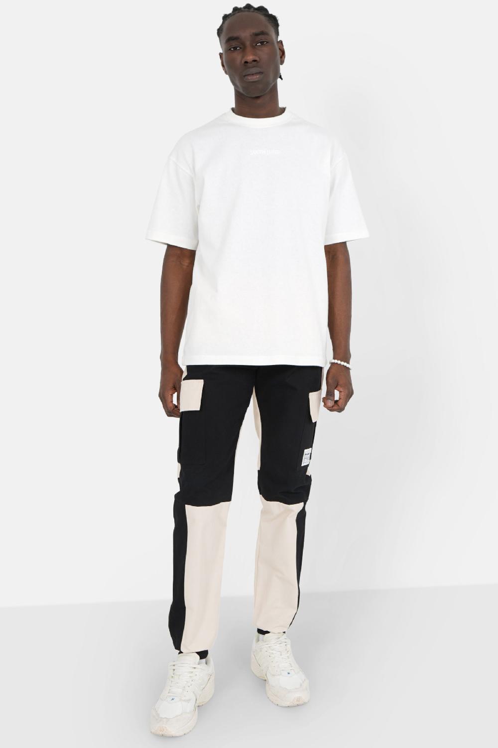 Sixth June Pantalon Cargo Bicolore Beige