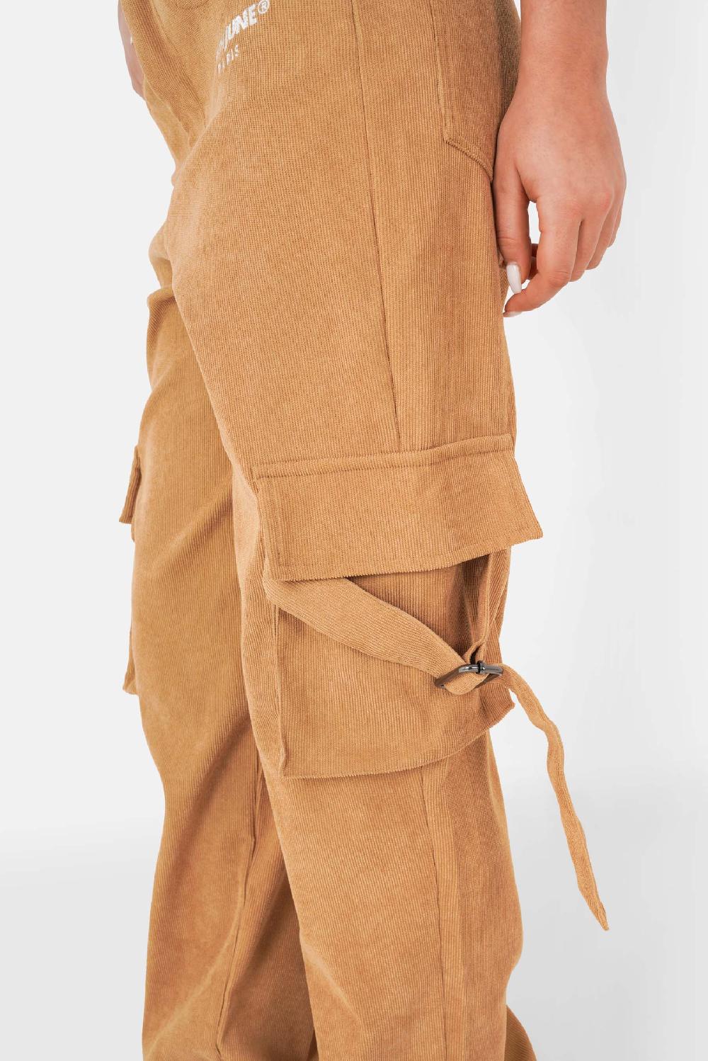 Sixth June Pantalon Cargo Côtelé Beige