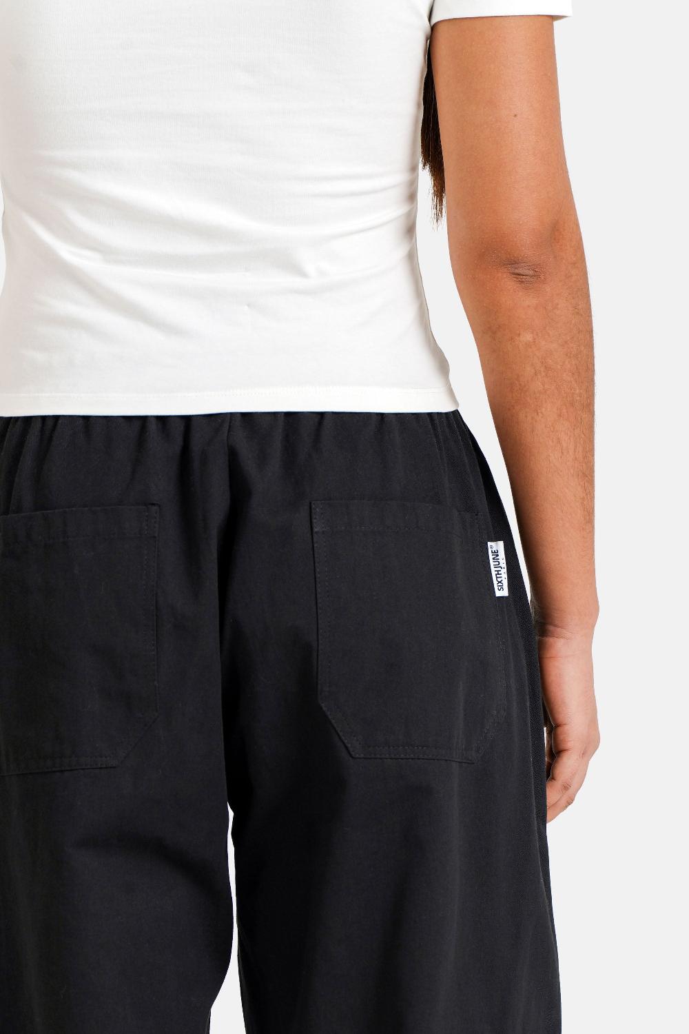 Sixth June Pantalon Cargo Droit Noir