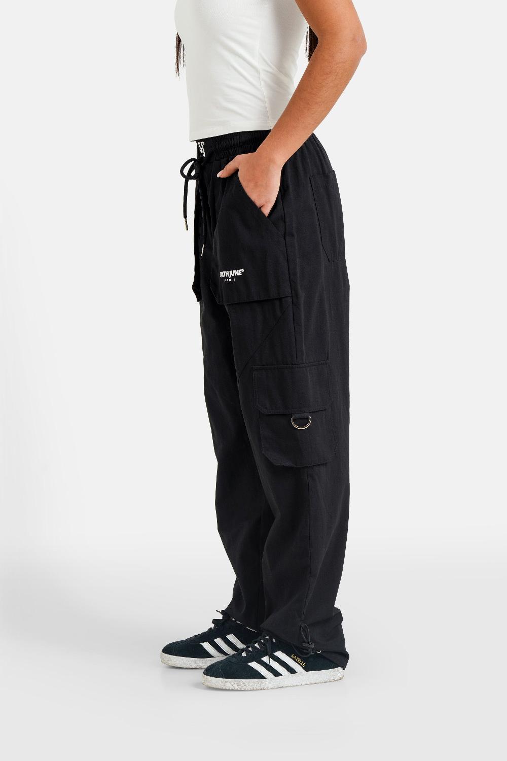 Sixth June Pantalon Cargo Droit Noir